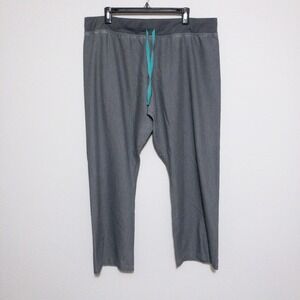 Figs Livingston Scrub Pants Womens XLP Gray Petite Basic Technical Straight Soft